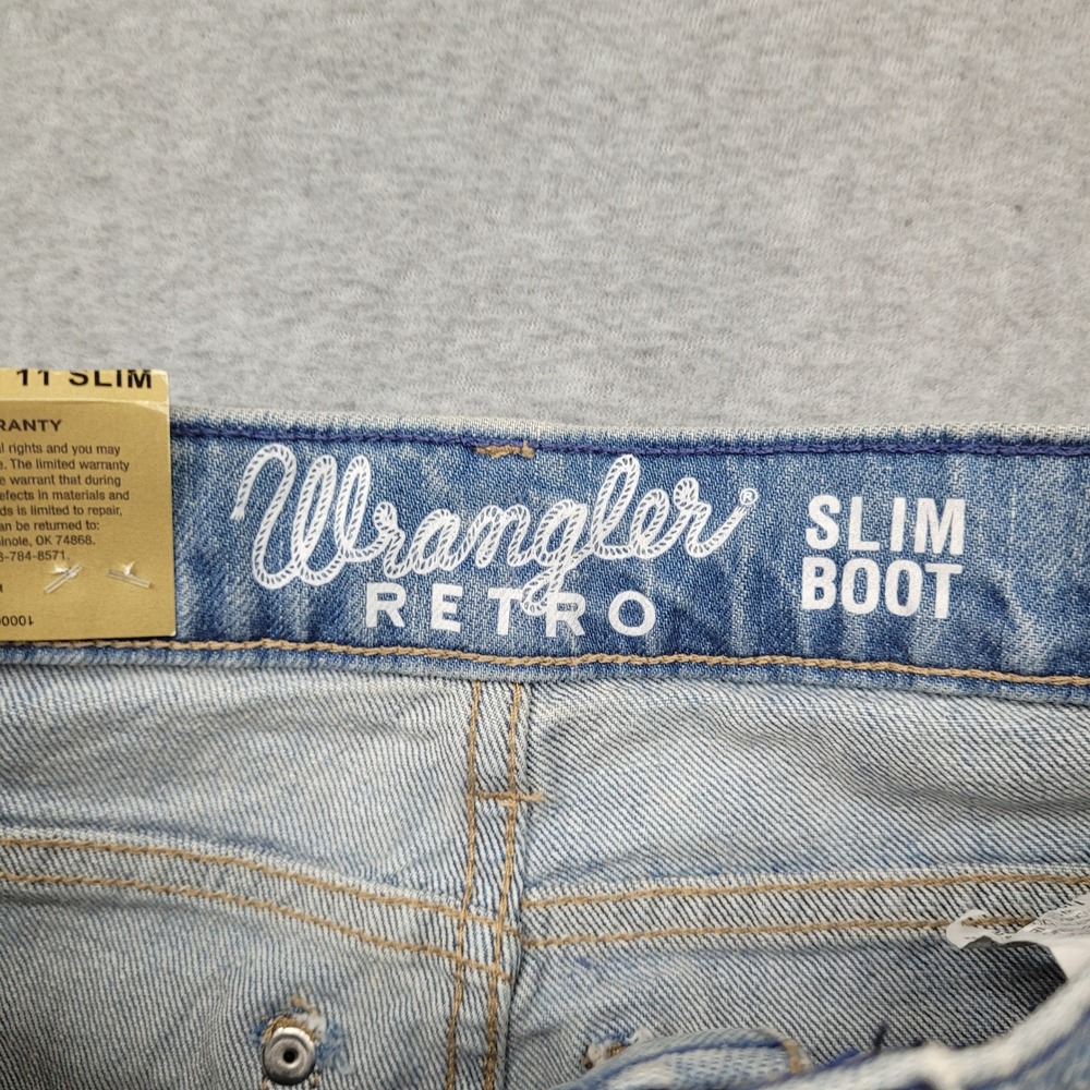 Wrangler Retro Slim Boot Jeans Boys Size 11 Slim Blue Denim Adjustable Waist NWT - Picture 5 of 8
